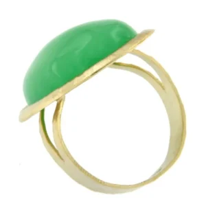 Roman Joyero Anillos<REBECA, anillo de plata con cuarzo verde.