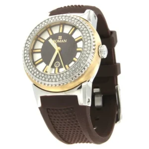 Roman Joyero Relojes<Reloj dorado y plateado Román con correa de caucho marrón