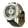 Roman Joyero Relojes<Reloj Román blanco y negro con correa de seda negra.