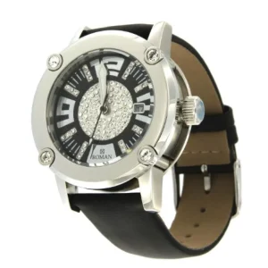 Roman Joyero Relojes<Reloj Román blanco y negro con correa de seda negra.