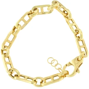 Roman Joyero Pulseras<RIGLOS pulsera plata 1ª ley bañada oro eslabones marinos