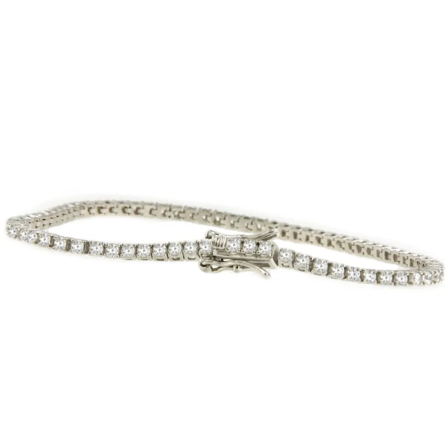 rivier_dolly_de_plata__le_1.webp Roman Joyero Pulseras<Rivier DOLLY de plata 1ª ley rodiadada con circonitas