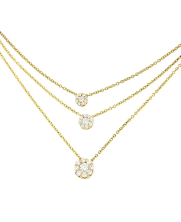 Roman Joyero Cadenas Y Gargantillas<ROATAN cadena con centro roseta de brillantes oro amarillo