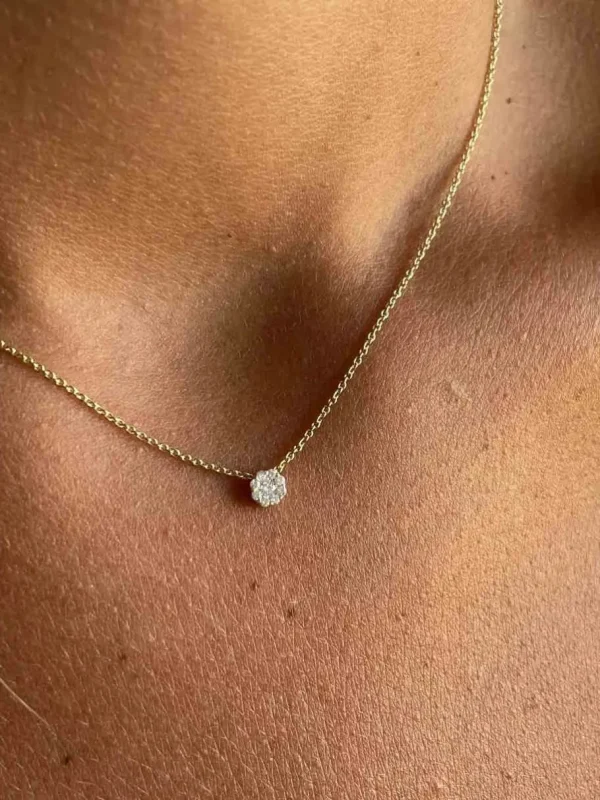 Roman Joyero Cadenas Y Gargantillas<ROATAN cadena con centro roseta de brillantes oro amarillo