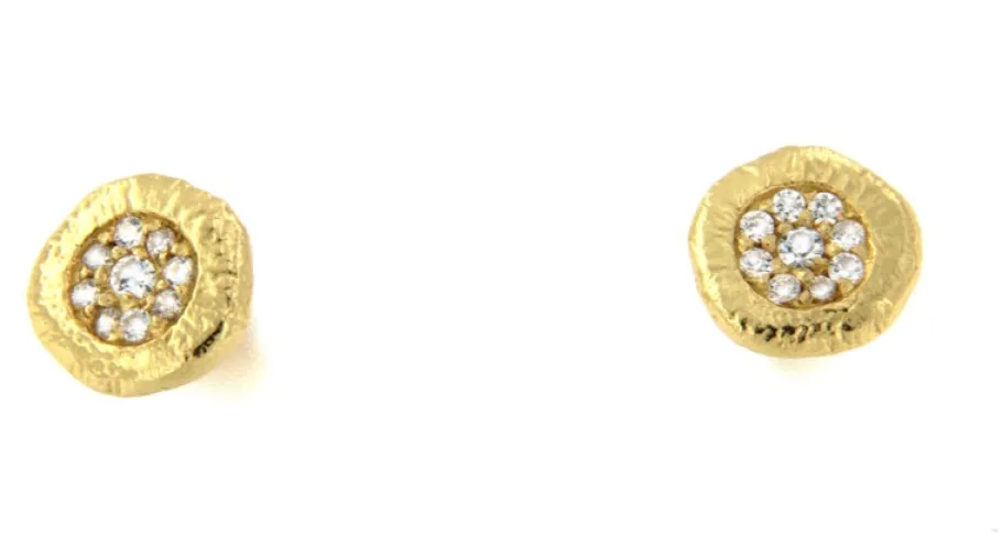 rodope_pendientes_de_plat_0.webp Roman Joyero Pendientes<RODOPE, pendientes de plata dorada con circonitas.