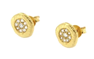 Roman Joyero Pendientes<RODOPE, pendientes de plata dorada con circonitas.