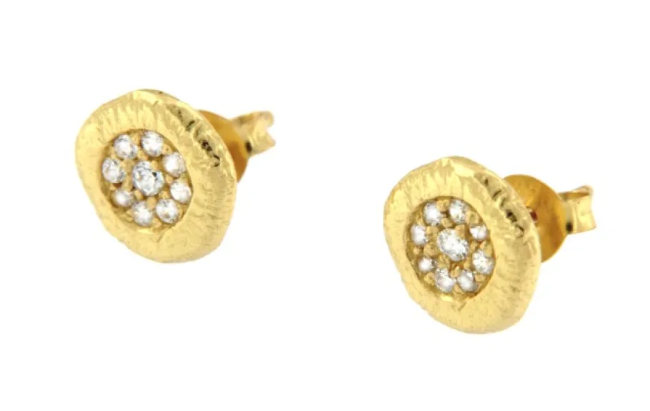 rodope_pendientes_de_plat_1.webp Roman Joyero Pendientes<RODOPE, pendientes de plata dorada con circonitas.