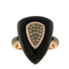 Roman Joyero Anillos<RUMBA, anillo de oro rosa, onyx negro y diamantes