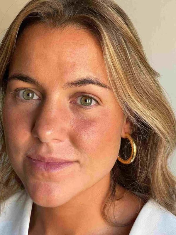 Roman Joyero Pendientes<SALOME argolla lisa con abolladuras en plata 1ª ley bañada oro