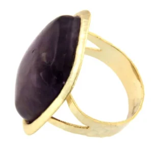 Roman Joyero Anillos<SARAH, anillo de plata dorada con amatista.