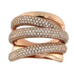 Roman Joyero Anillos<SASHA, anillo ancho de plata con circonitas