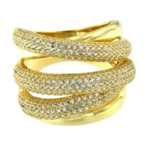 Roman Joyero Anillos<SASHA, anillo ancho de plata con circonitas