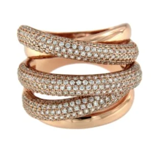 Roman Joyero Anillos<SASHA, anillo ancho de plata con circonitas