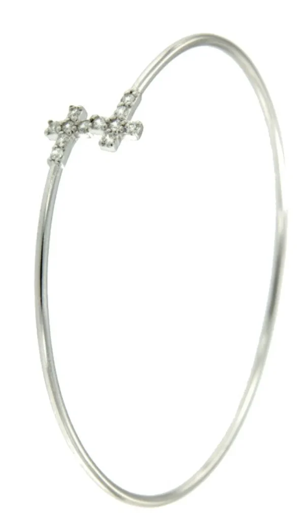 Roman Joyero Pulseras<SCILIA, pulsera rígida de plata rodiada.