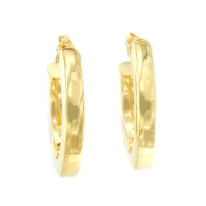 Roman Joyero Pendientes<SEAHOUSE argollas redondas alisadas en plata 1ª ley bañada oro