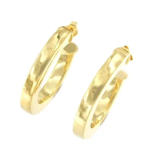 Roman Joyero Pendientes<SEAHOUSE argollas redondas alisadas en plata 1ª ley bañada oro