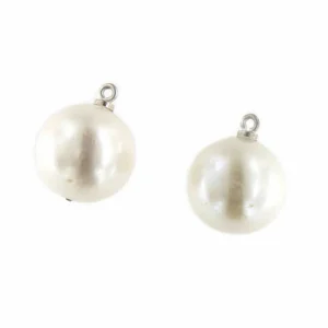 Roman Joyero Pendientes<SELEM pareja de perla cultivadas Indonesia de 11 a 12mm pasadas