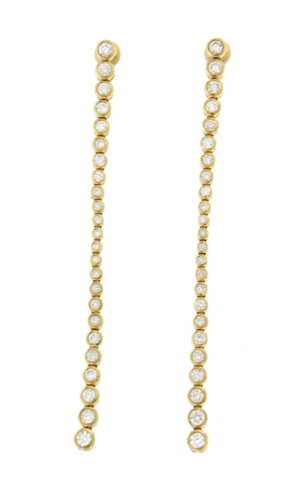 Roman Joyero Pendientes<SERDAR pendientes largos de brillantes en oro amarillo 18 kilates