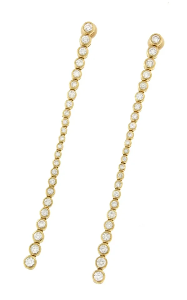 Roman Joyero Pendientes<SERDAR pendientes largos de brillantes en oro amarillo 18 kilates