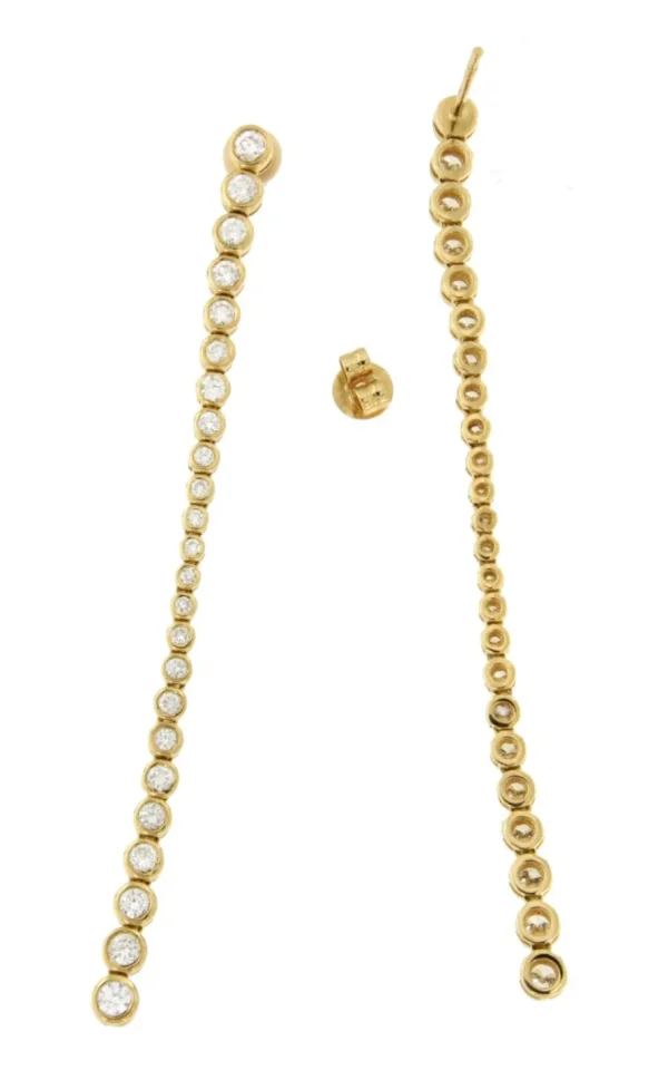 Roman Joyero Pendientes<SERDAR pendientes largos de brillantes en oro amarillo 18 kilates