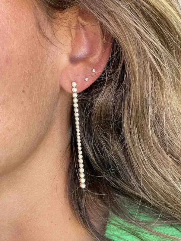 Roman Joyero Pendientes<SERDAR pendientes largos de brillantes en oro amarillo 18 kilates