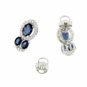 Roman Joyero Pendientes<SEREF pendientes de zafiros con brillantes en oro blanco 18 ktes