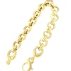 Roman Joyero Pulseras<SETENIL pulsera plata 1ª ley bañada oro eslabones de círculos