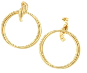 Roman Joyero Pendientes<SIGFRIDO pendientes argollas cruzadas en plata 1ª ley bañado oro