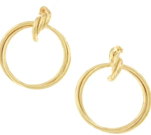 Roman Joyero Pendientes<SIGFRIDO pendientes argollas cruzadas en plata 1ª ley bañado oro