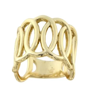 Roman Joyero Anillos<SION, anillo de plata dorada con 7 eslabones