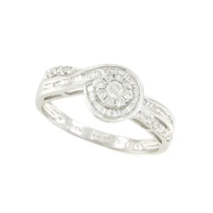 Roman Joyero Anillos<SIRACUSA anillo de brillantes y taipes en oro blanco de 18 ktes