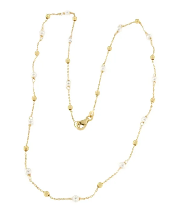 Roman Joyero Cadenas Y Gargantillas<SISIL gargantilla perlas y bolitas en oro amarillo de 18 ktes
