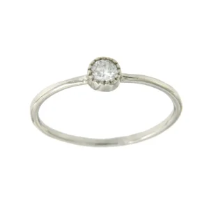 Roman Joyero Anillos<Solitario de plata con circonita engastada en boquilla labrada