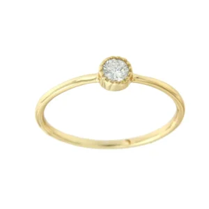 Roman Joyero Anillos<Solitario de plata con circonita engastada en boquilla labrada