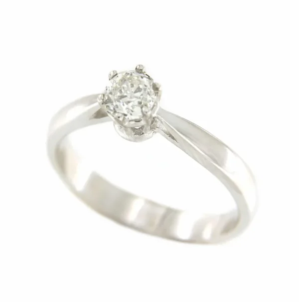 Roman Joyero Anillos<Solitario ELMAS en oro blanco de 18 kilates con brillante