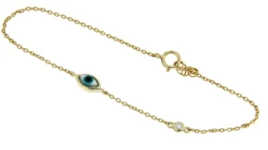 Roman Joyero Pulseras<STERN, pulsera de plata dorada con dije