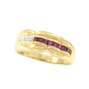 Roman Joyero Anillos<SUKRAN anillo oro amarillo de 18 kts brillantes y esmeraldas