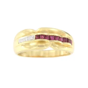Roman Joyero Anillos<SUKRAN anillo oro amarillo de 18 kts brillantes y esmeraldas