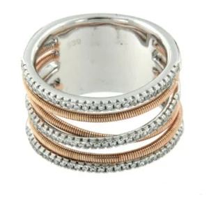 Roman Joyero Anillos<SVETLANA, anillo de plata ancho con circonitas