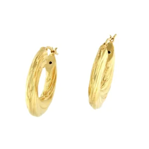 Roman Joyero Pendientes<TANGER argollas planas galloneadas en plata 1ª ley bañada oro