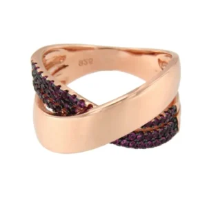 Roman Joyero Anillos<TANYA, anillo de plata con circonitas rubí o negro