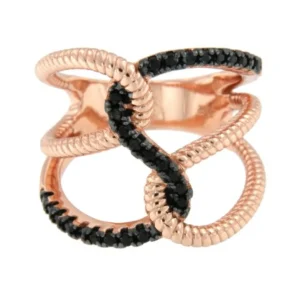 Roman Joyero Anillos<TATIANA, anillo de plata con circonitas rubí o negras