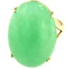Roman Joyero Anillos<THAWAR, anillo de plata dorada y cuarzo verde