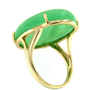 Roman Joyero Anillos<THAWAR, anillo de plata dorada y cuarzo verde