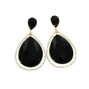 Roman Joyero Pendientes<TIMOTEO, pendientes de plata con circonitas y onyx