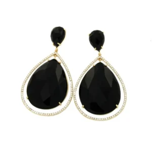 Roman Joyero Pendientes<TIMOTEO, pendientes de plata con circonitas y onyx