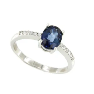 Roman Joyero Anillos<TOLIMA, anillo zafiro, rubi y esmeralda en oro blanco y brillantes.