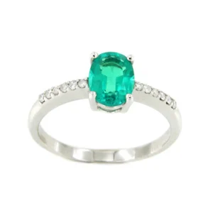 Roman Joyero Anillos<TOLIMA, anillo zafiro, rubi y esmeralda en oro blanco y brillantes.