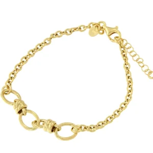 Roman Joyero Pulseras<TRIESTE pulsera plata 1ª ley bañada oro eslabones aretes