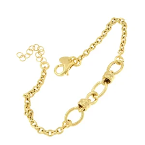 Roman Joyero Pulseras<TRIESTE pulsera plata 1ª ley bañada oro eslabones aretes